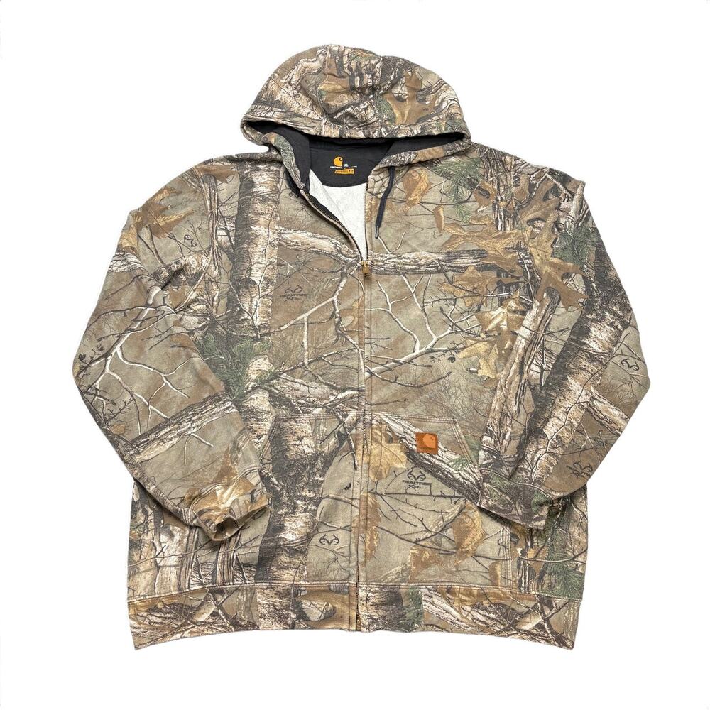 Carhartt Realtree Camo Zip Up Hoodie Mens XL‎ Original Fit Heavyweight Workwear